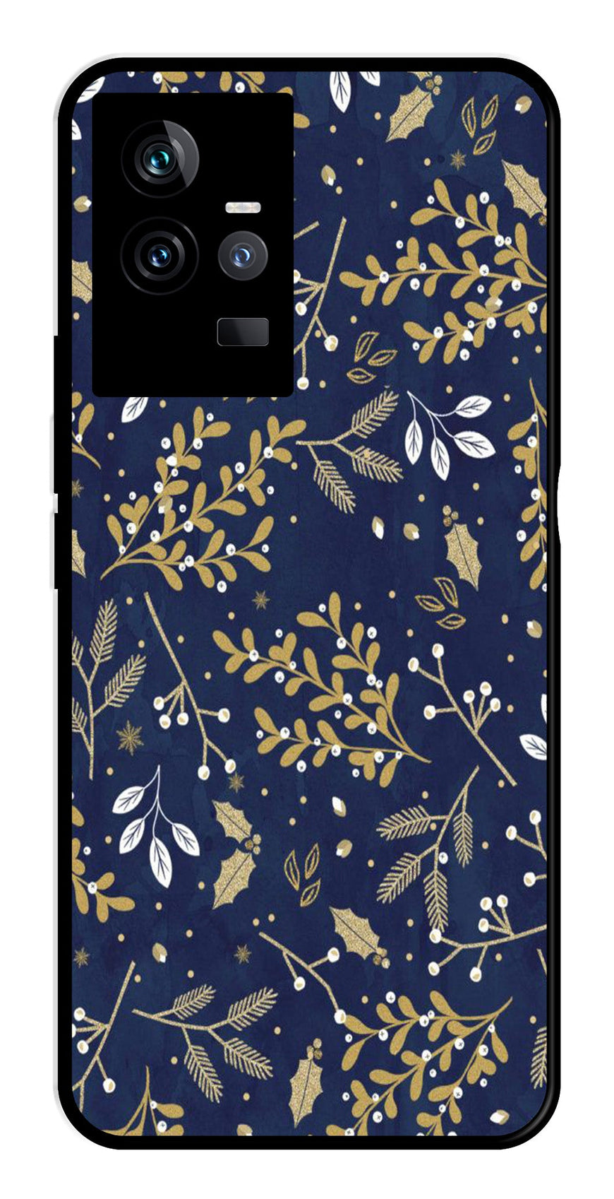 Floral Pattern  Metal Mobile Case for IQOO 11 5G   (Design No -52)