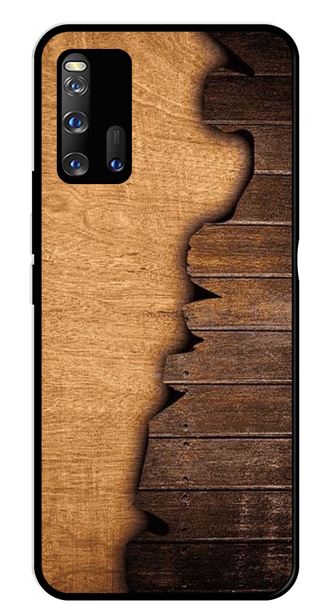Wooden Design Metal Mobile Case for iQOO 3 5G   (Design No -13)