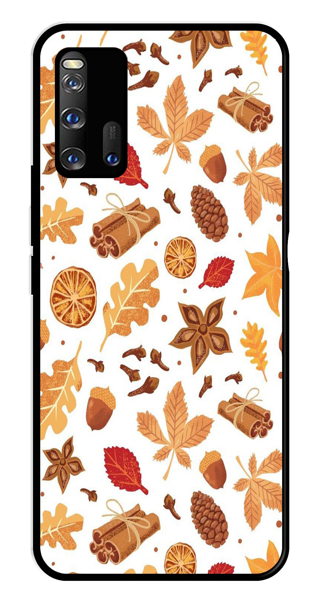 Autumn Leaf Metal Mobile Case for iQOO 3 5G   (Design No -19)