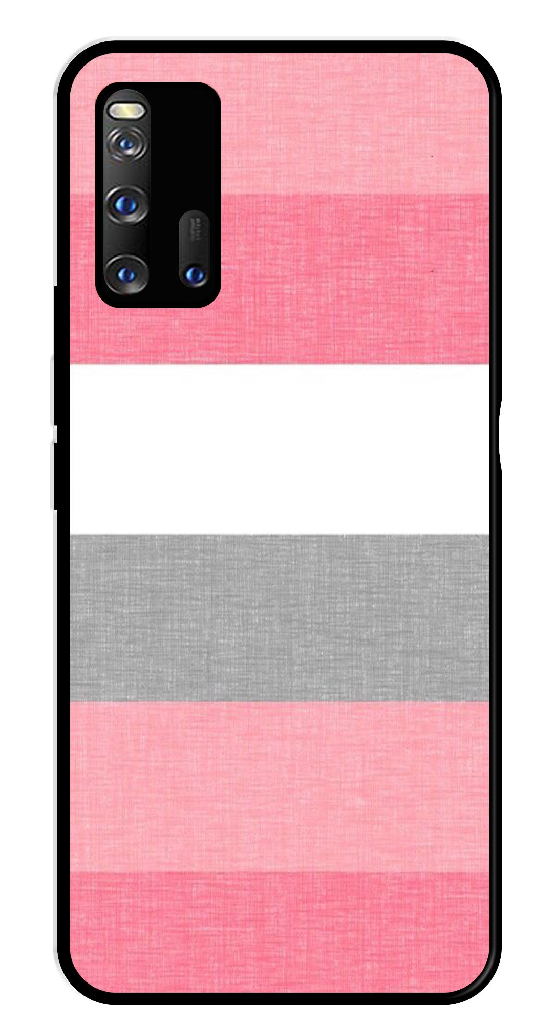 Pink Pattern Metal Mobile Case for iQOO 3 5G   (Design No -23)