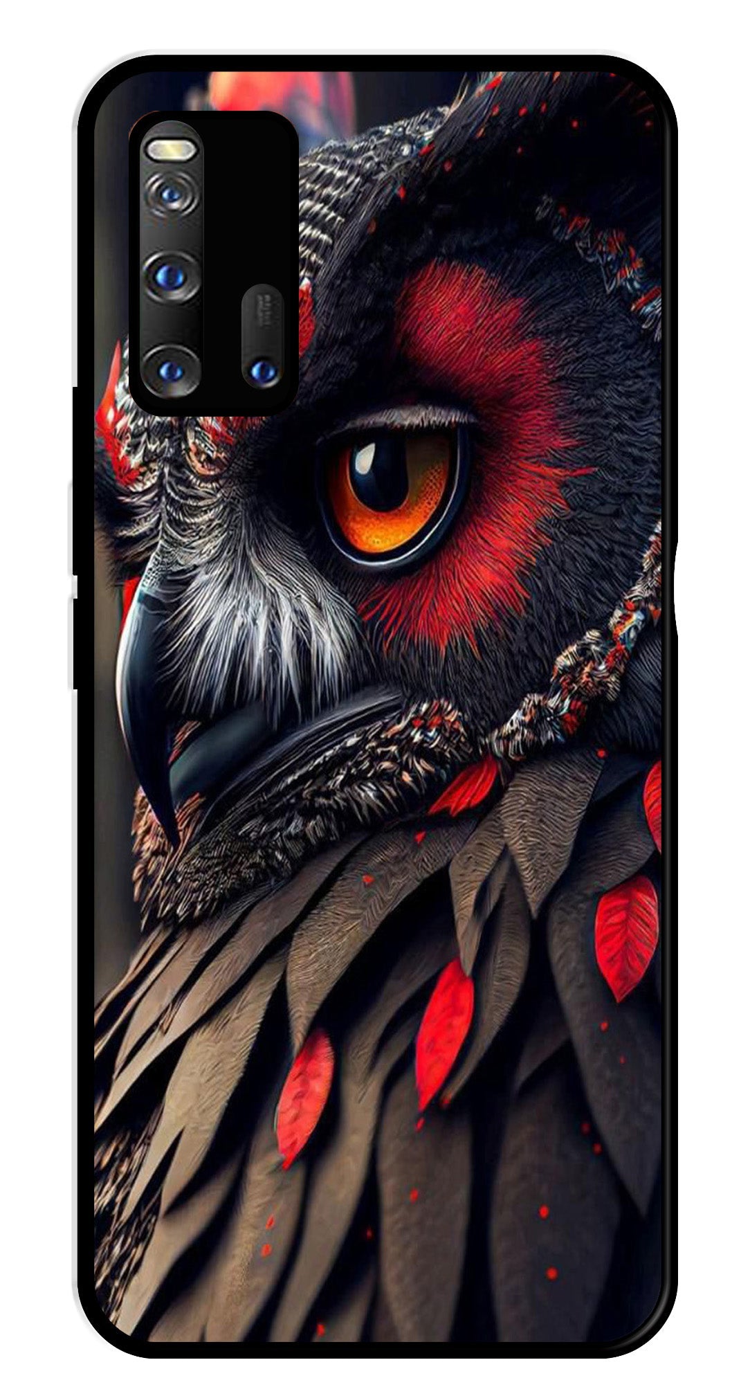 Owl Design Metal Mobile Case for iQOO 3 5G   (Design No -26)