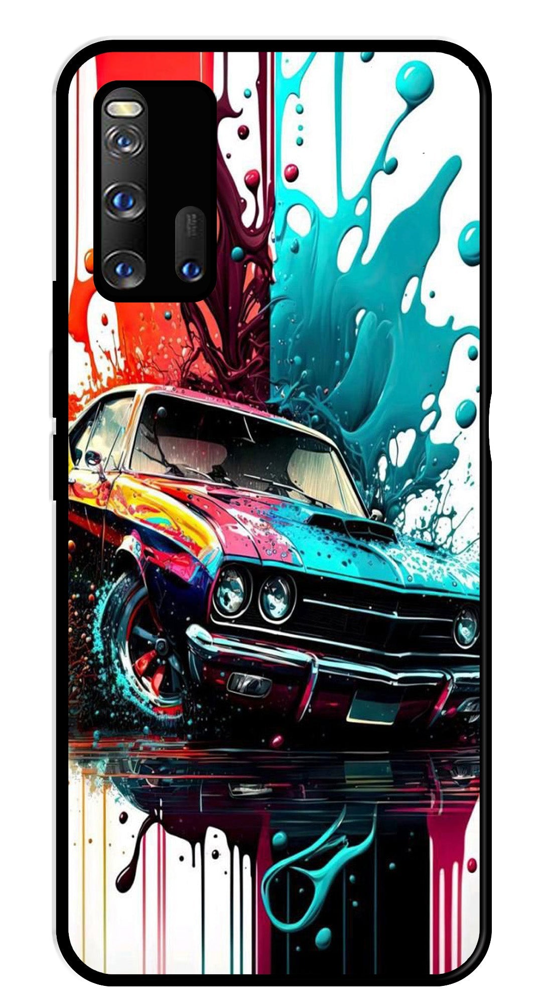 Vintage Car Metal Mobile Case for iQOO 3 5G   (Design No -29)