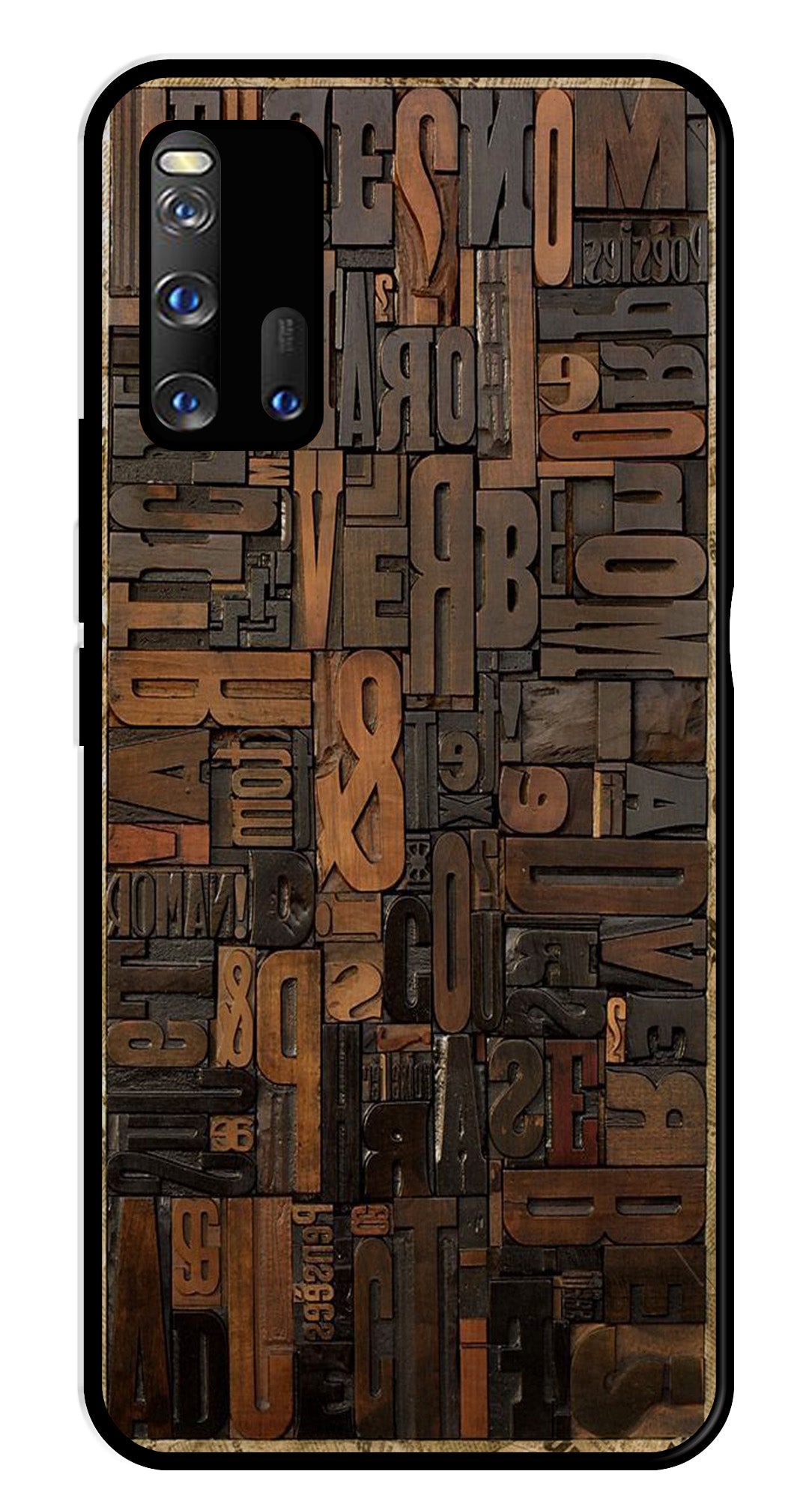 Alphabets Metal Mobile Case for iQOO 3 5G   (Design No -32)