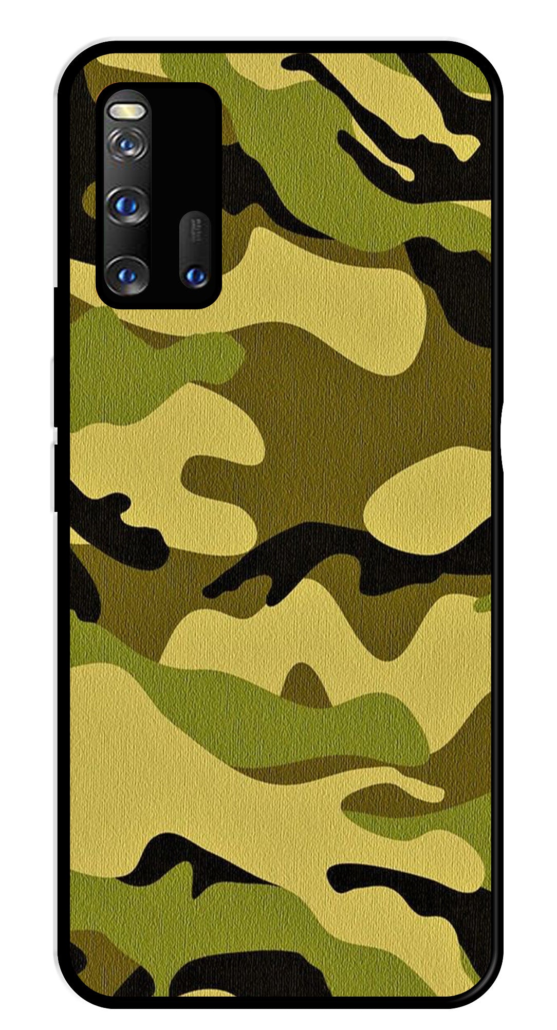 Army Pattern Metal Mobile Case for iQOO 3 5G   (Design No -35)