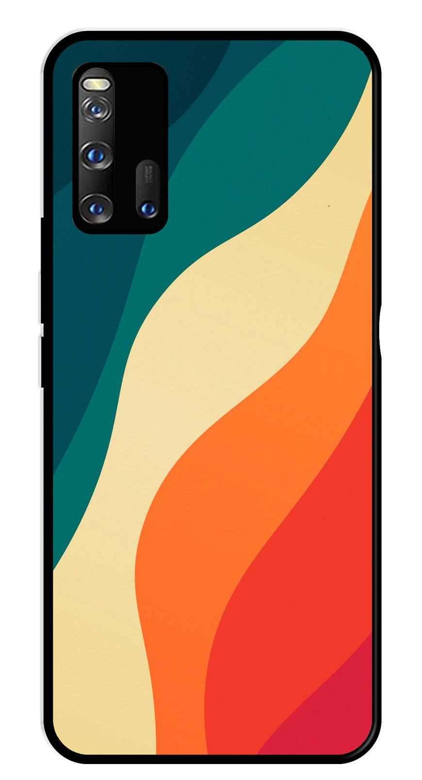 Muted Rainbow Metal Mobile Case for iQOO 3 5G   (Design No -39)