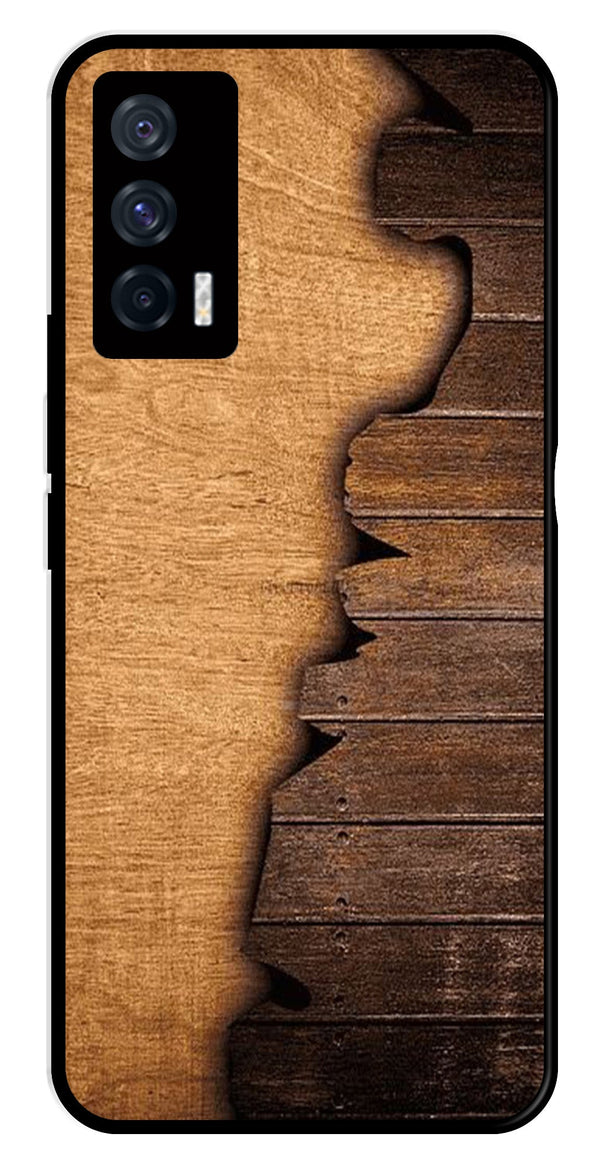 Wooden Design Metal Mobile Case for iQOO 7 5G   (Design No -13)