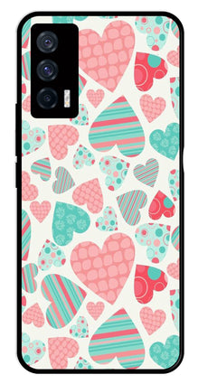 Hearts Pattern Metal Mobile Case for iQOO 7 5G