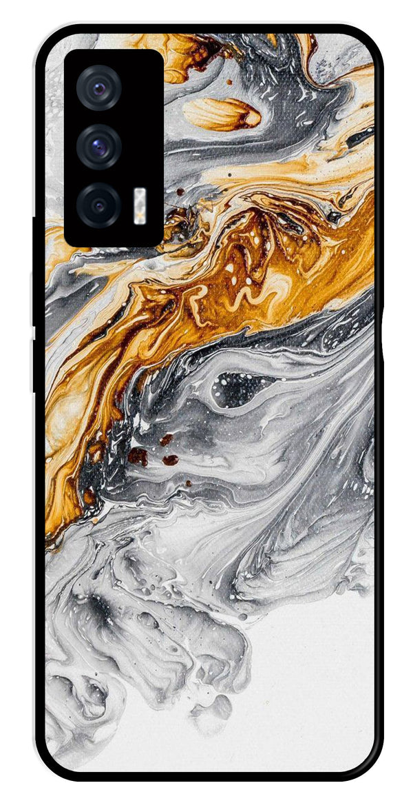 Marble Pattern Metal Mobile Case for iQOO 7 5G   (Design No -36)