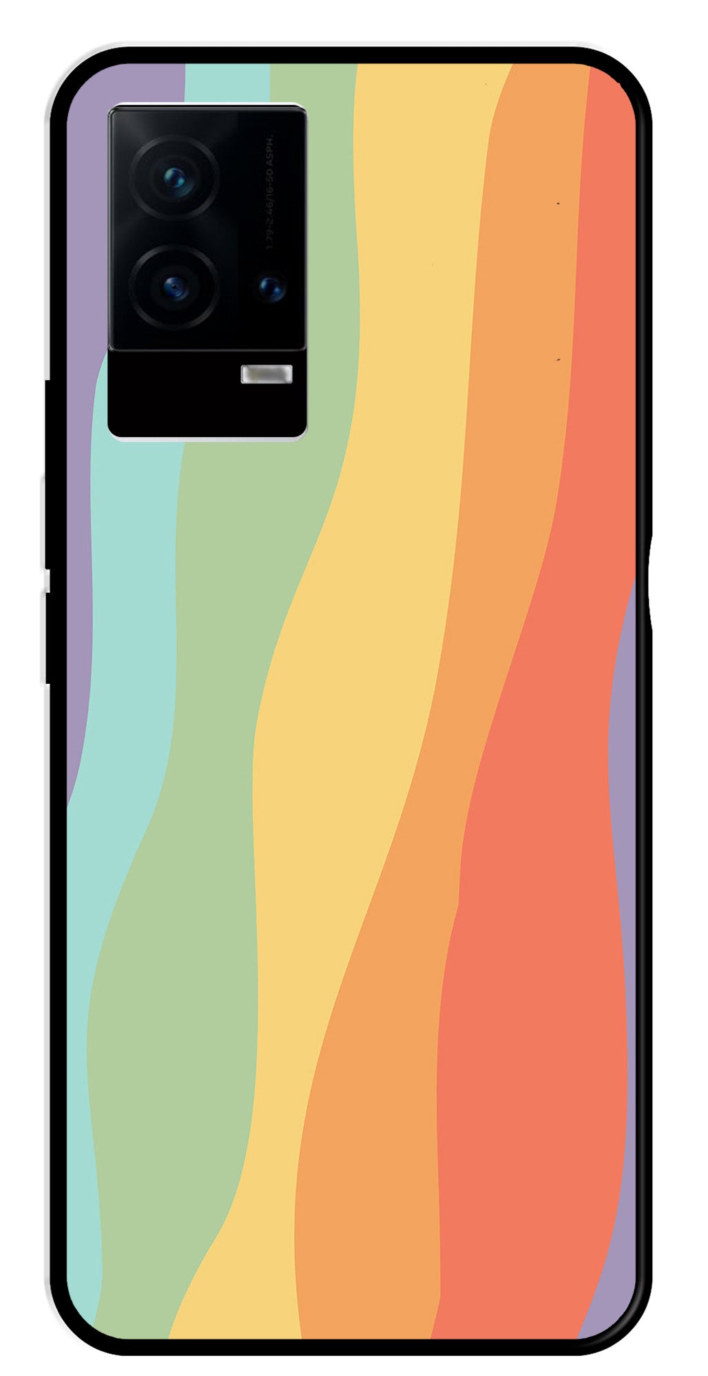 Muted Rainbow Metal Mobile Case for iQOO 9 5G   (Design No -02)