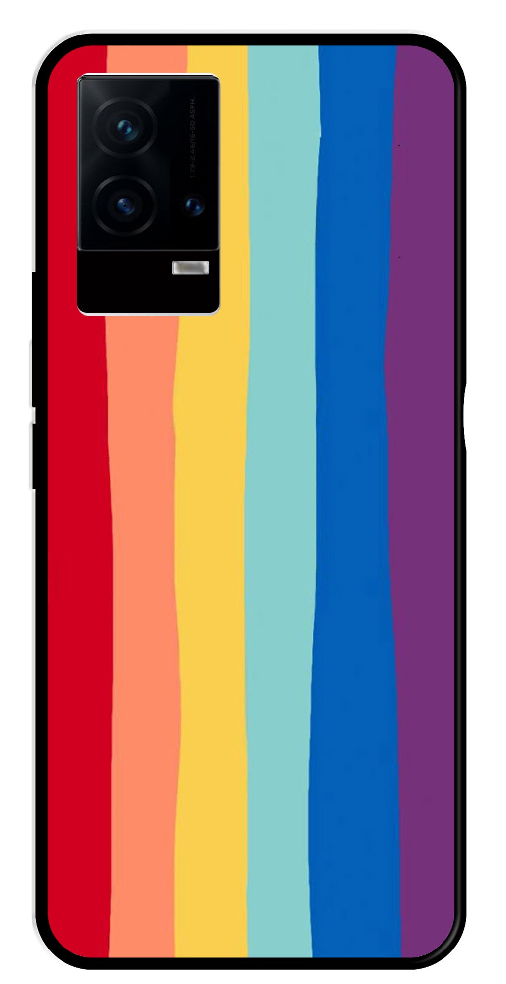 Rainbow MultiColor Metal Mobile Case for iQOO 9 5G   (Design No -03)