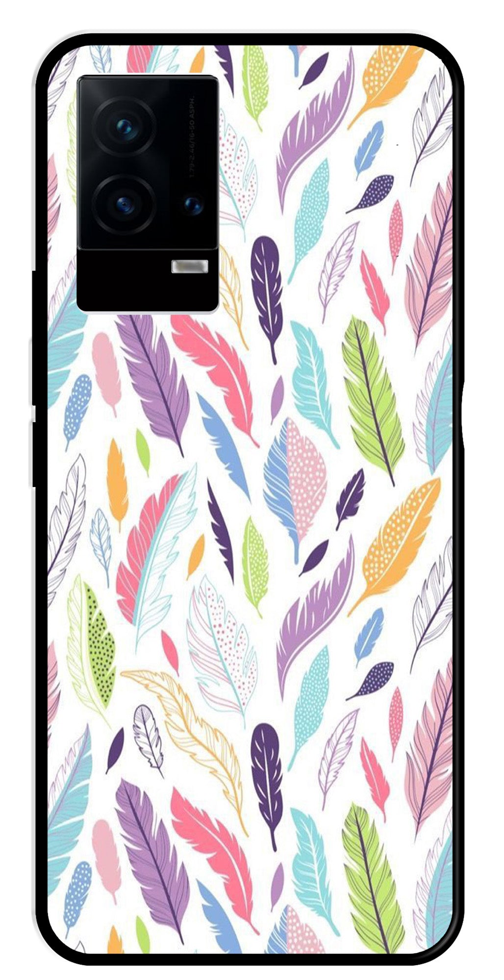 Colorful Feathers Metal Mobile Case for iQOO 9 5G   (Design No -06)