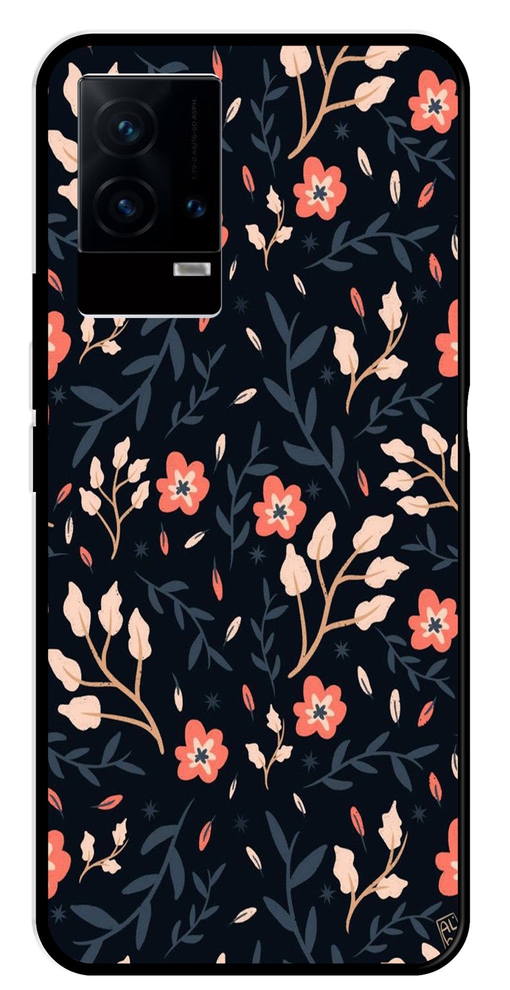 Floral Pattern Metal Mobile Case for iQOO 9 5G   (Design No -10)
