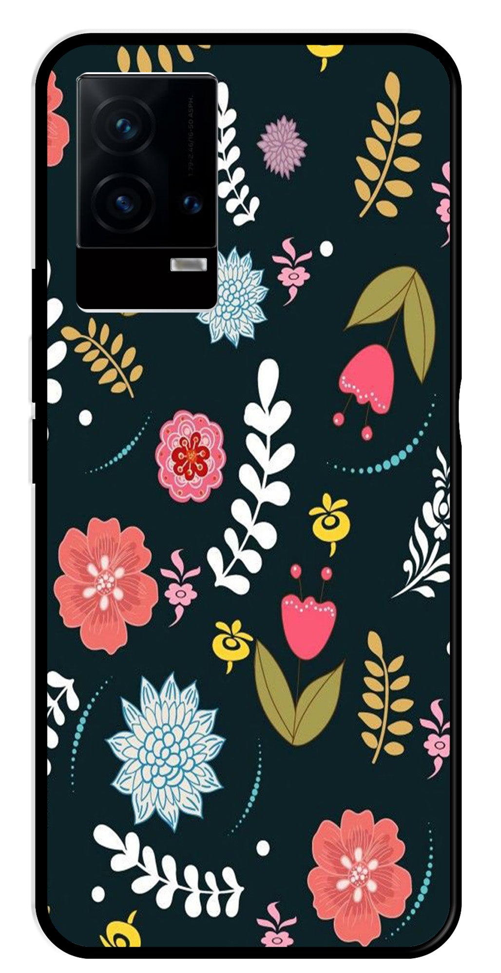 Floral Pattern2 Metal Mobile Case for iQOO 9 5G   (Design No -12)