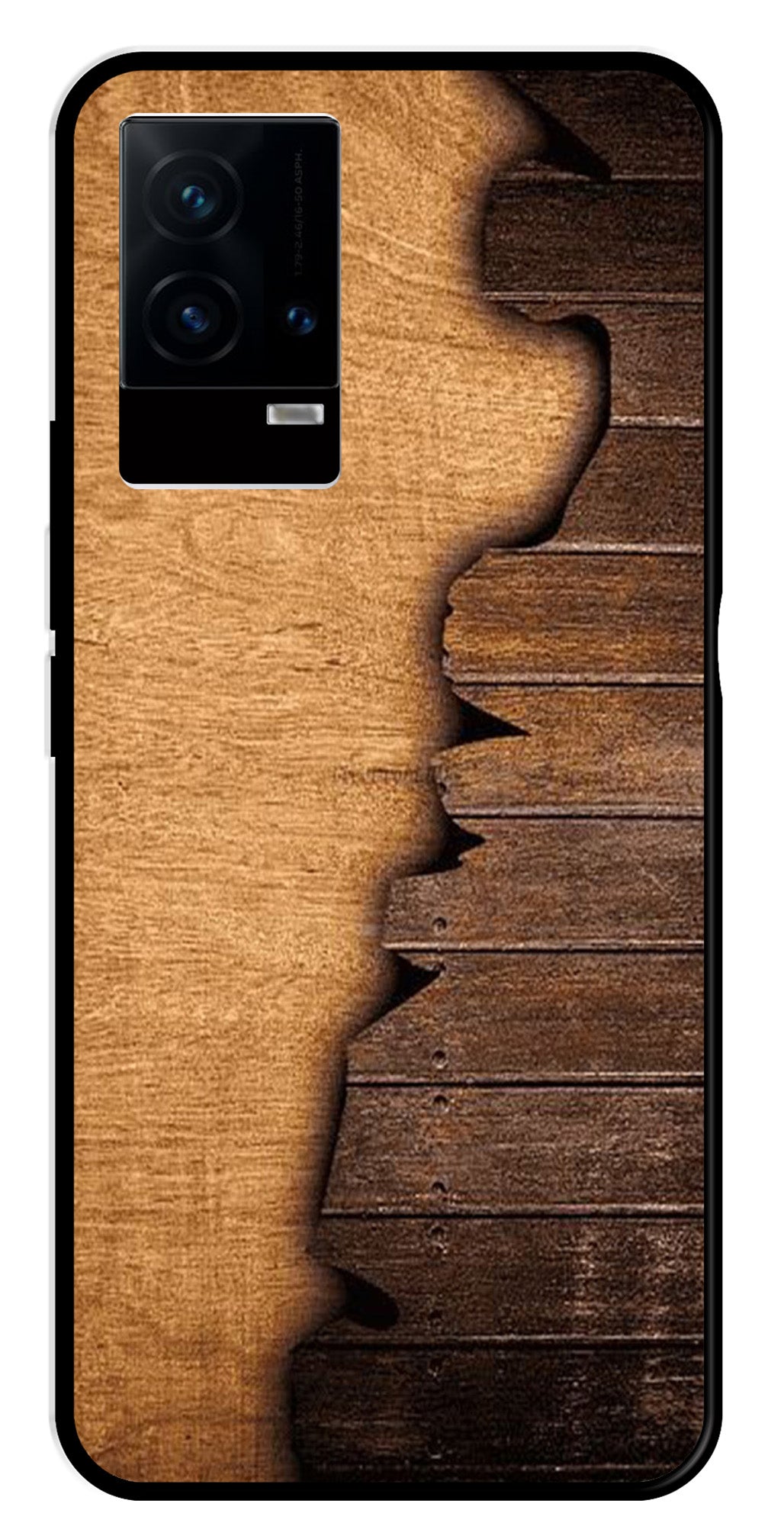 Wooden Design Metal Mobile Case for iQOO 9 5G   (Design No -13)