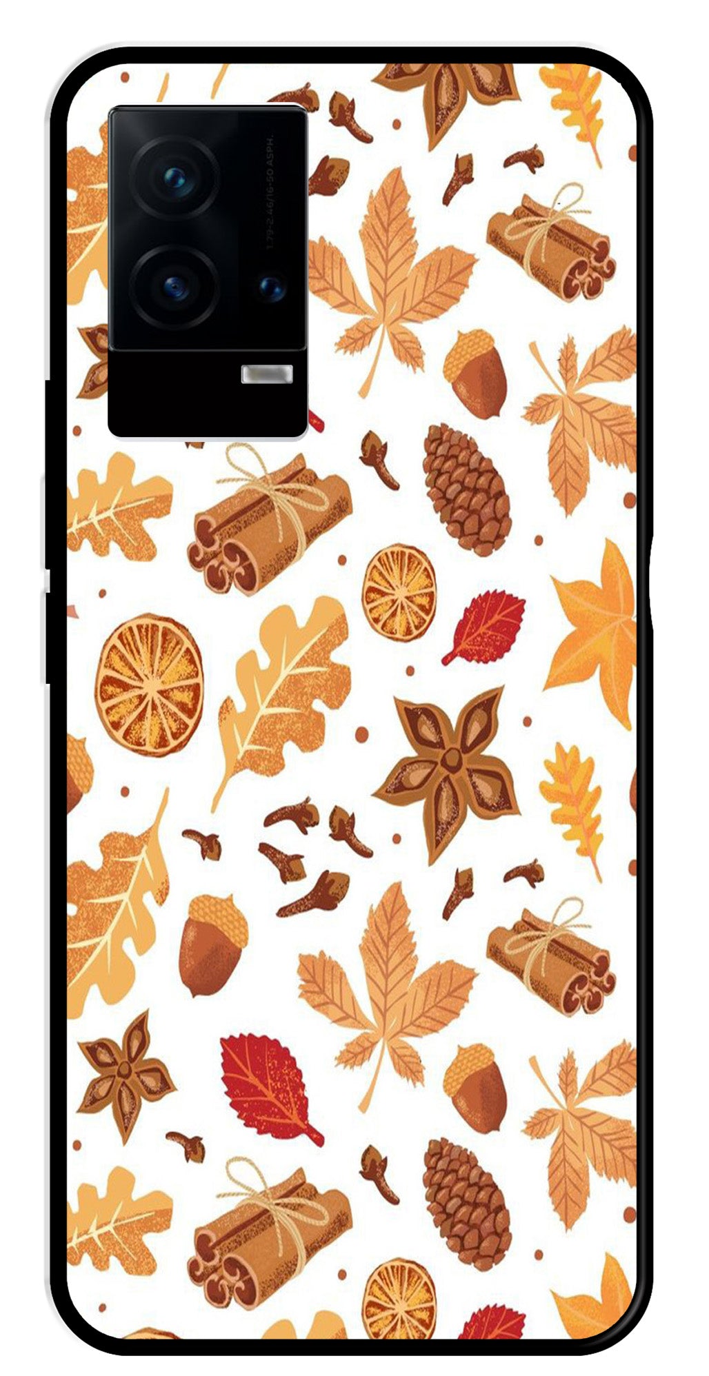 Autumn Leaf Metal Mobile Case for iQOO 9 5G   (Design No -19)