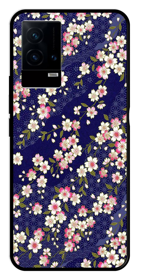 Flower Design Metal Mobile Case for iQOO 9 5G   (Design No -25)