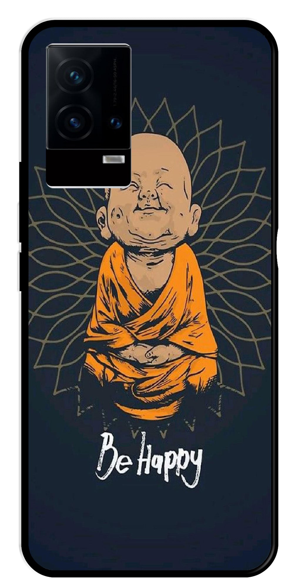 Be Happy Metal Mobile Case for iQOO 9 5G   (Design No -27)