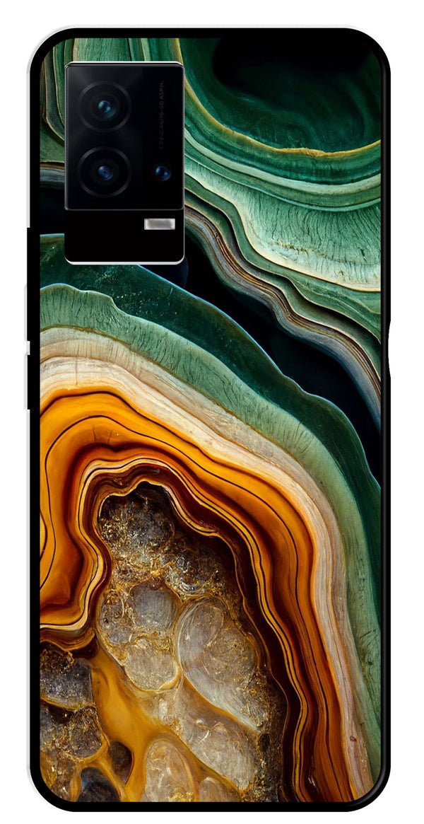 Marble Design Metal Mobile Case for iQOO 9 5G   (Design No -28)