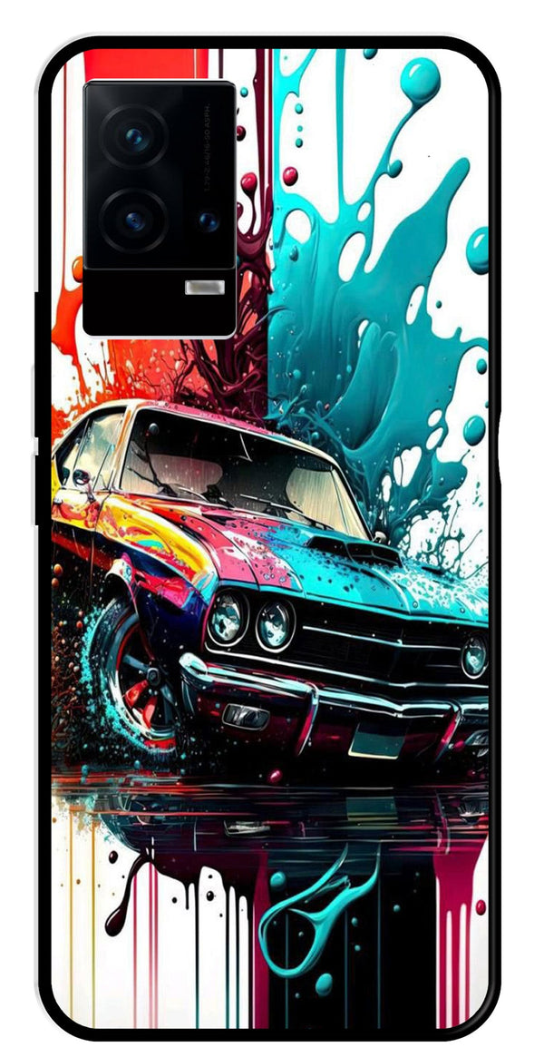 Vintage Car Metal Mobile Case for iQOO 9 5G   (Design No -29)