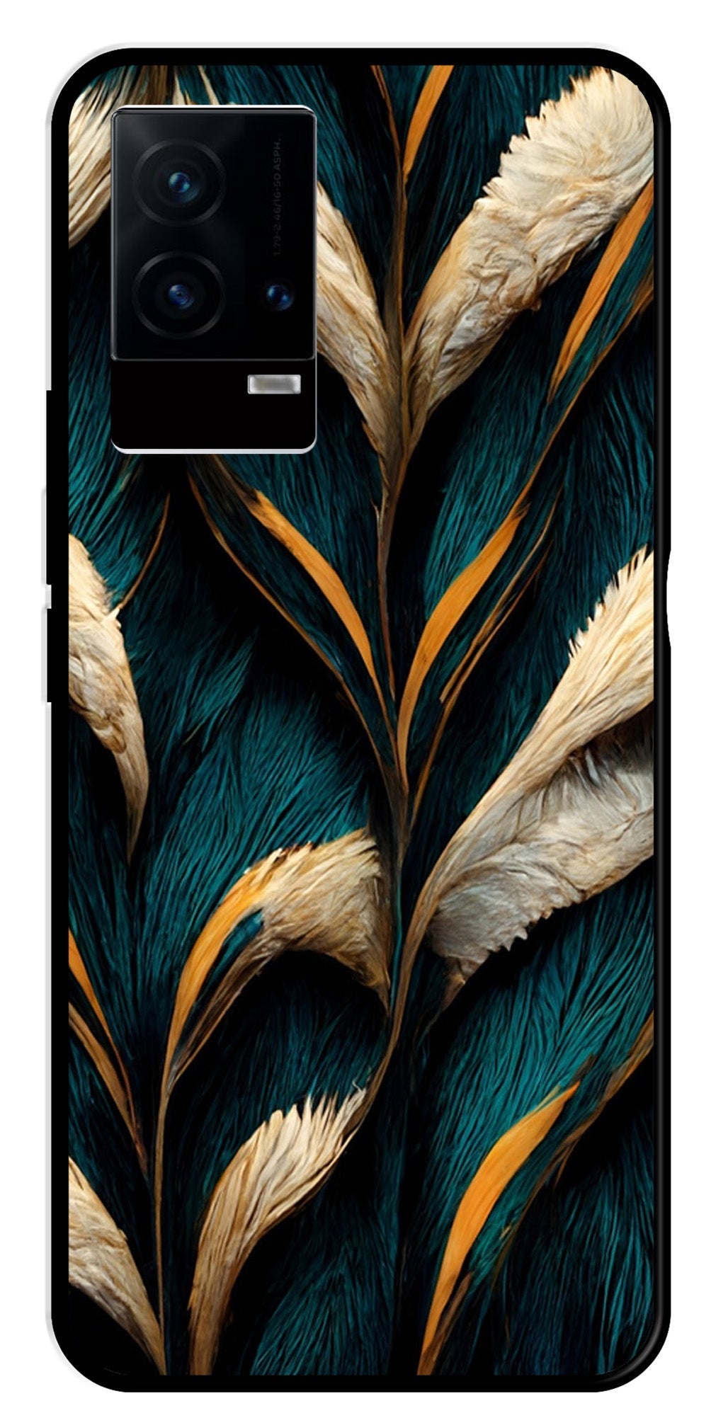 Feathers Metal Mobile Case for iQOO 9 5G   (Design No -30)