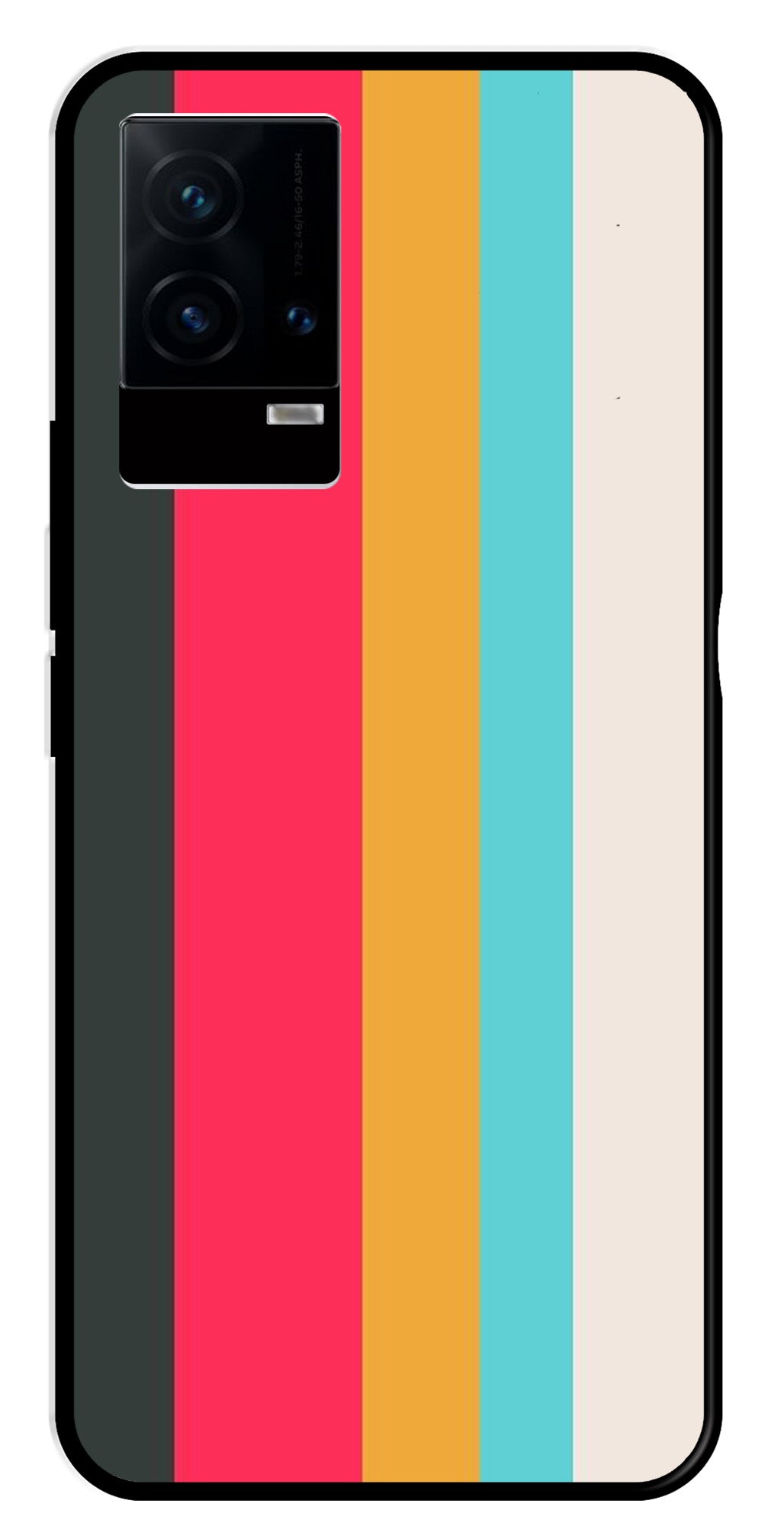 Muted Rainbow Metal Mobile Case for iQOO 9 5G   (Design No -31)