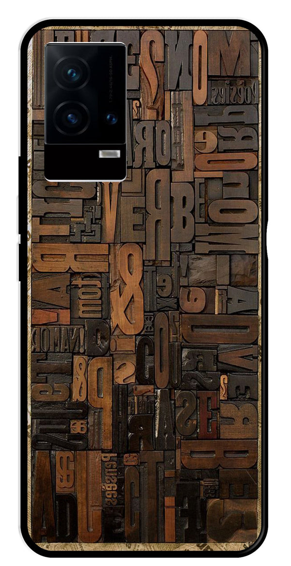 Alphabets Metal Mobile Case for iQOO 9 5G   (Design No -32)