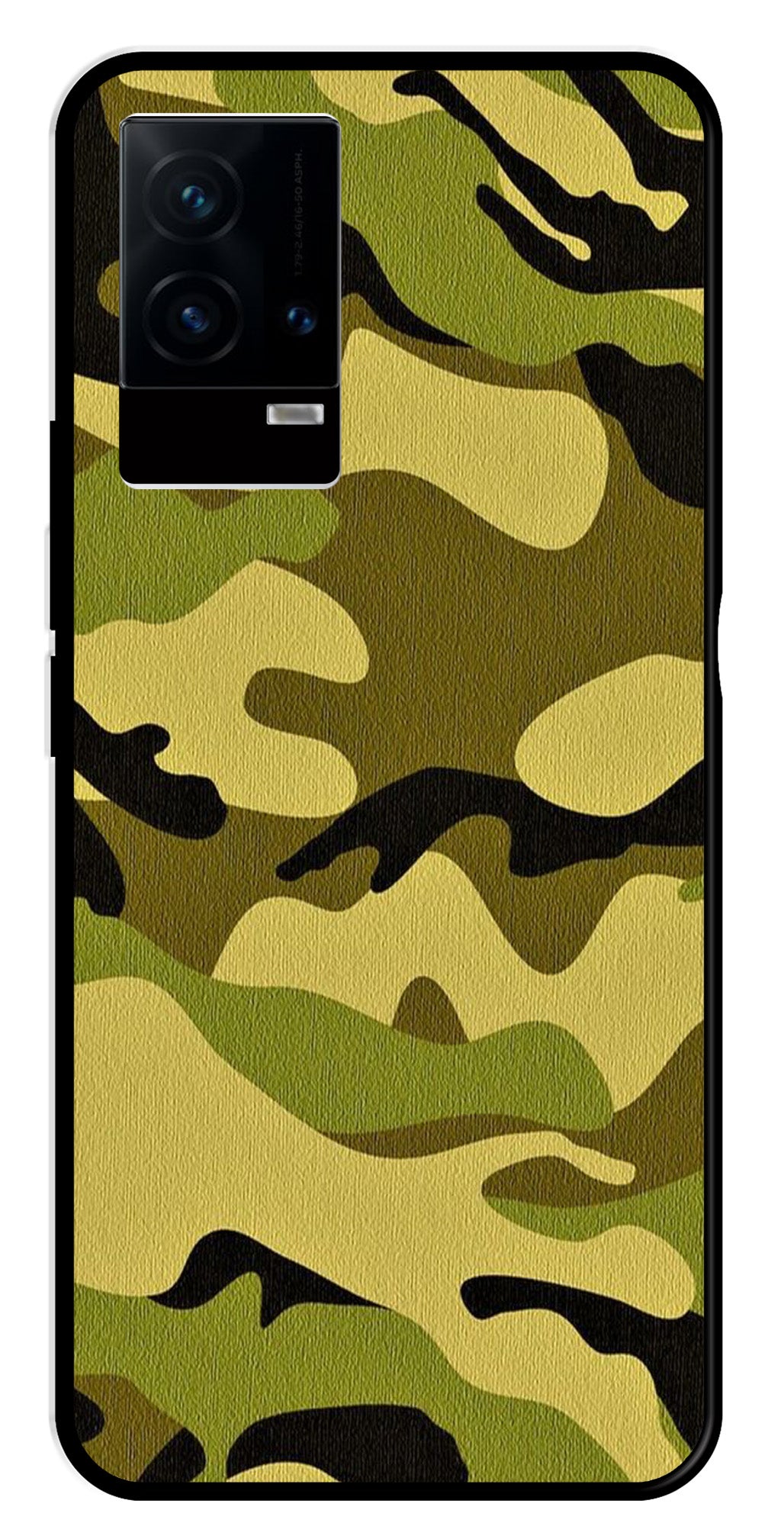 Army Pattern Metal Mobile Case for iQOO 9 5G   (Design No -35)