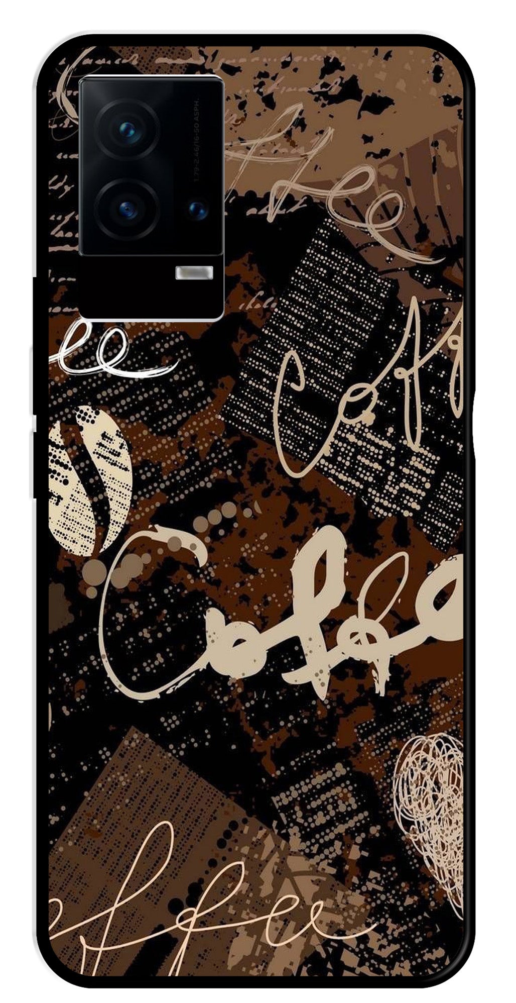 Coffee Pattern Metal Mobile Case for iQOO 9 5G   (Design No -37)