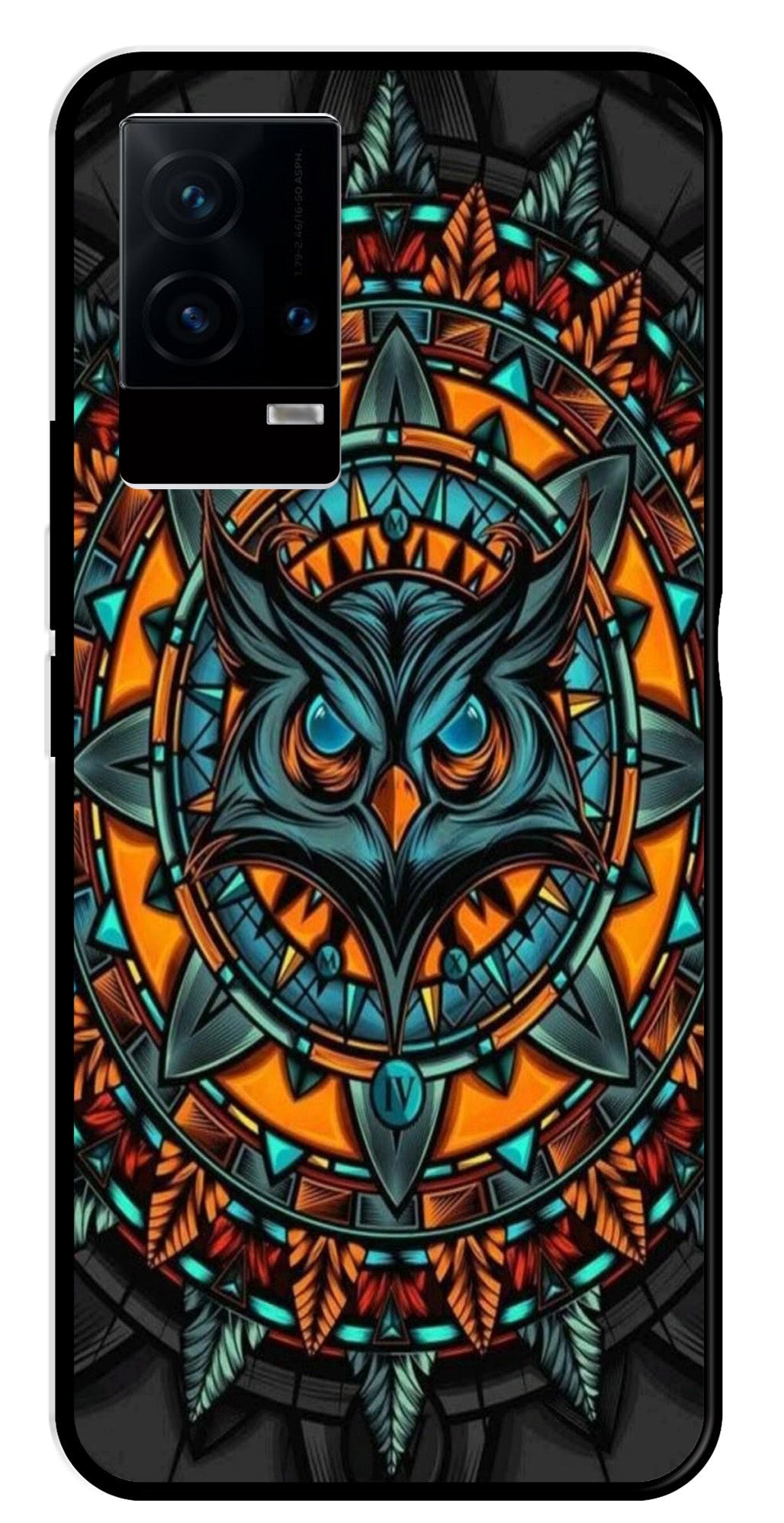 Owl Pattern Metal Mobile Case for iQOO 9 5G   (Design No -42)