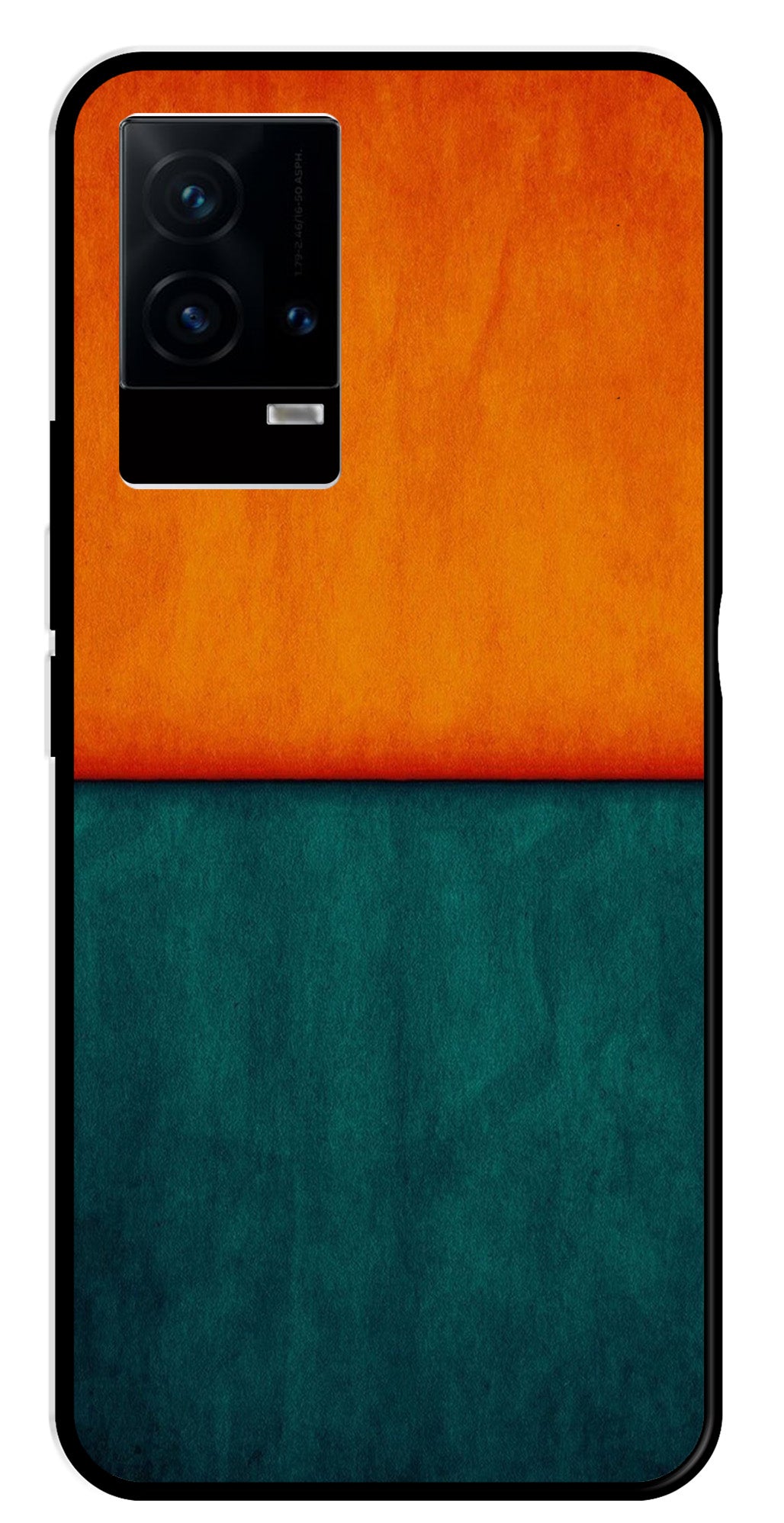 Orange Green Pattern Metal Mobile Case for iQOO 9 5G   (Design No -45)