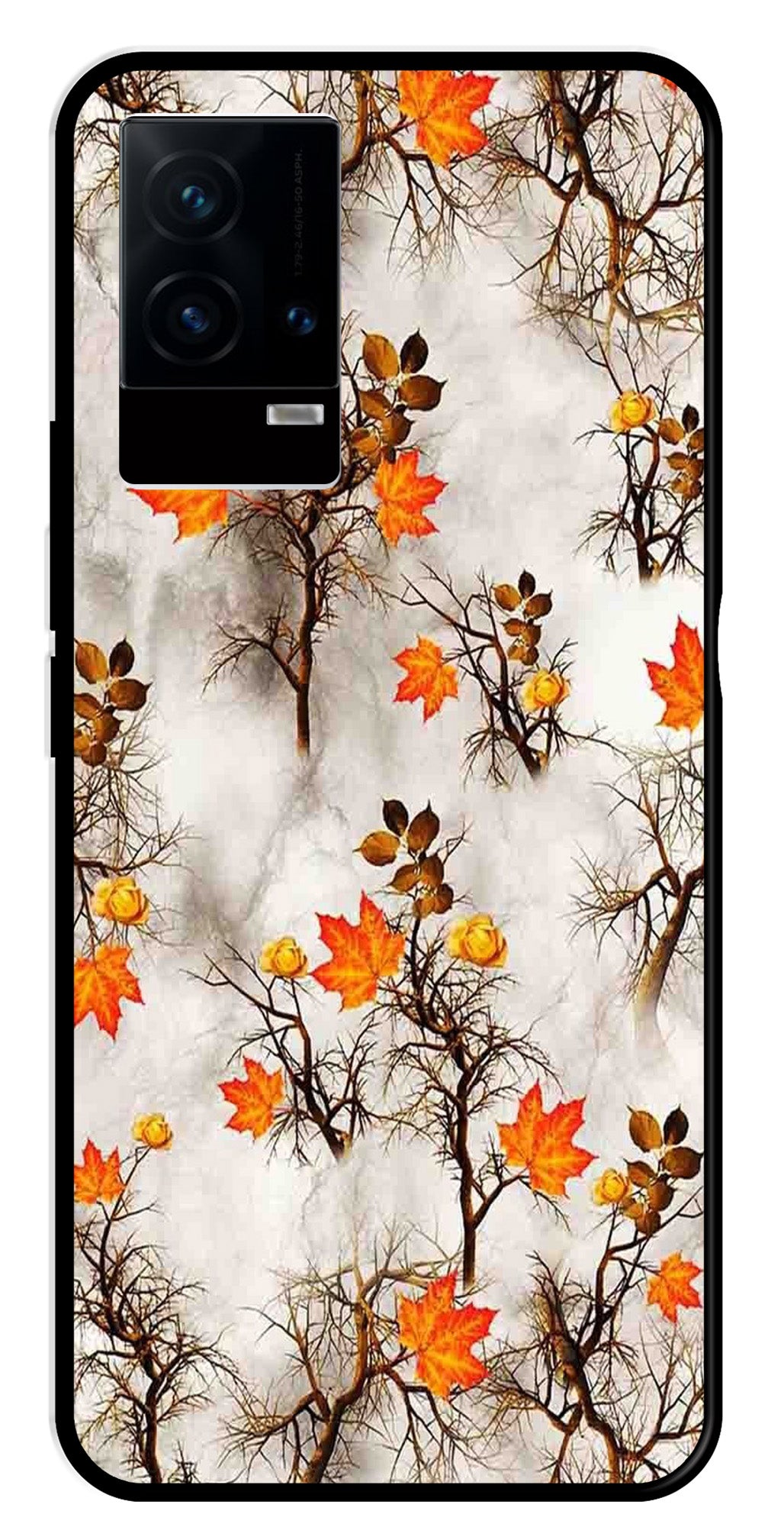 Autumn leaves Metal Mobile Case for iQOO 9 5G   (Design No -55)