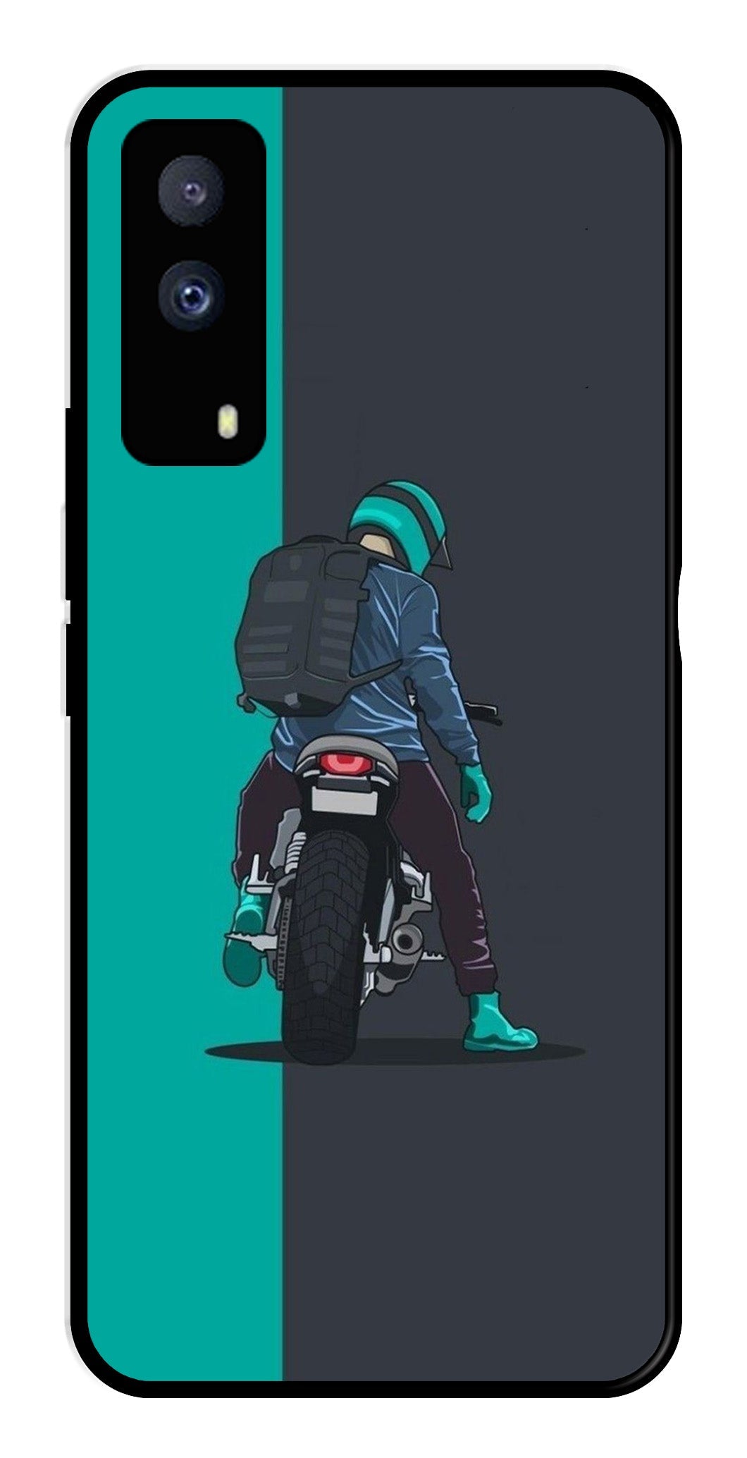 Bike Lover Metal Mobile Case for iQOO Z5X 5G   (Design No -05)