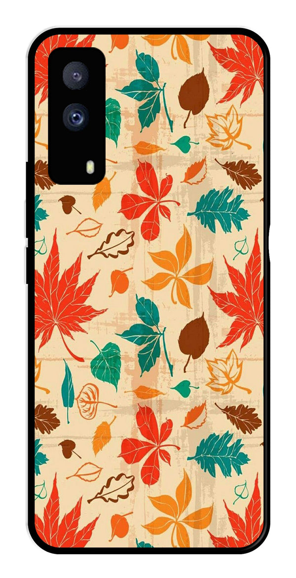 Leafs Design Metal Mobile Case for iQOO Z5X 5G   (Design No -14)