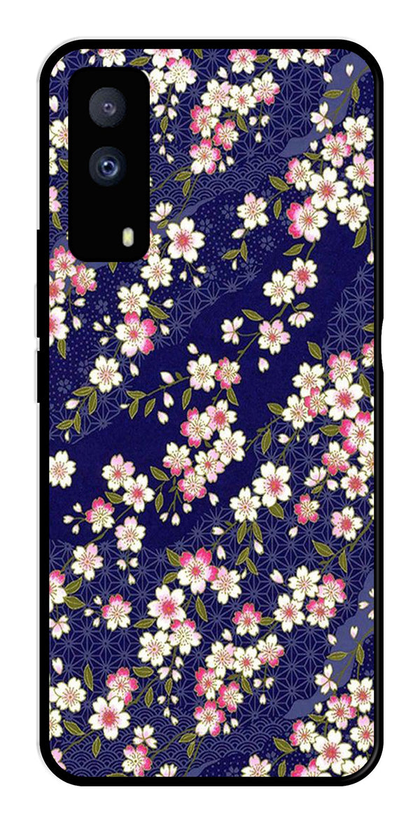 Flower Design Metal Mobile Case for iQOO Z5X 5G   (Design No -25)