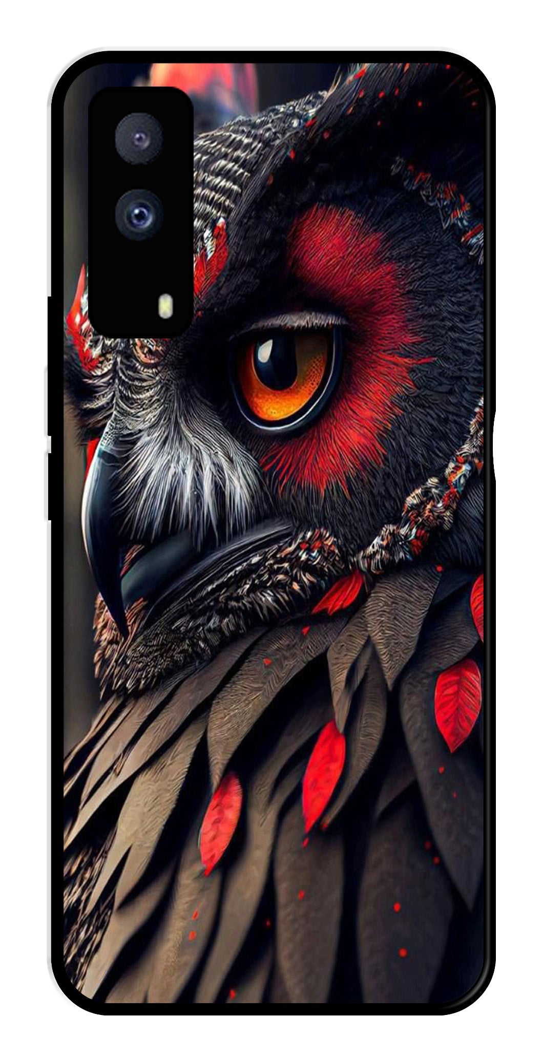 Owl Design Metal Mobile Case for iQOO Z5X 5G   (Design No -26)