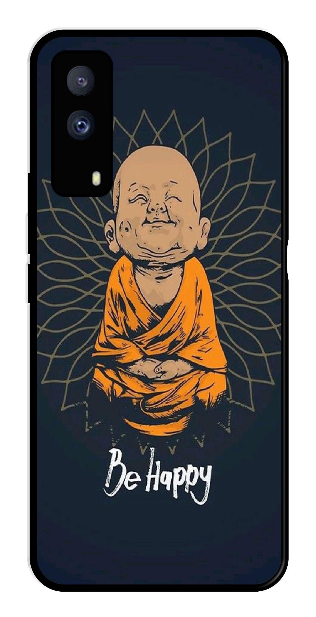 Be Happy Metal Mobile Case for iQOO Z5X 5G   (Design No -27)