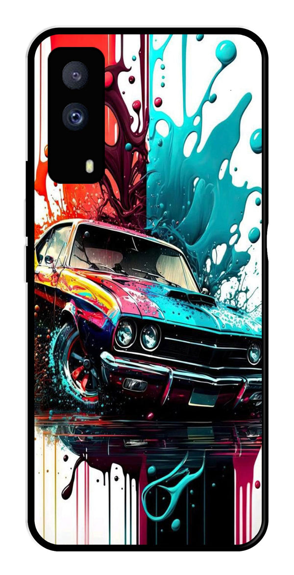 Vintage Car Metal Mobile Case for iQOO Z5X 5G   (Design No -29)