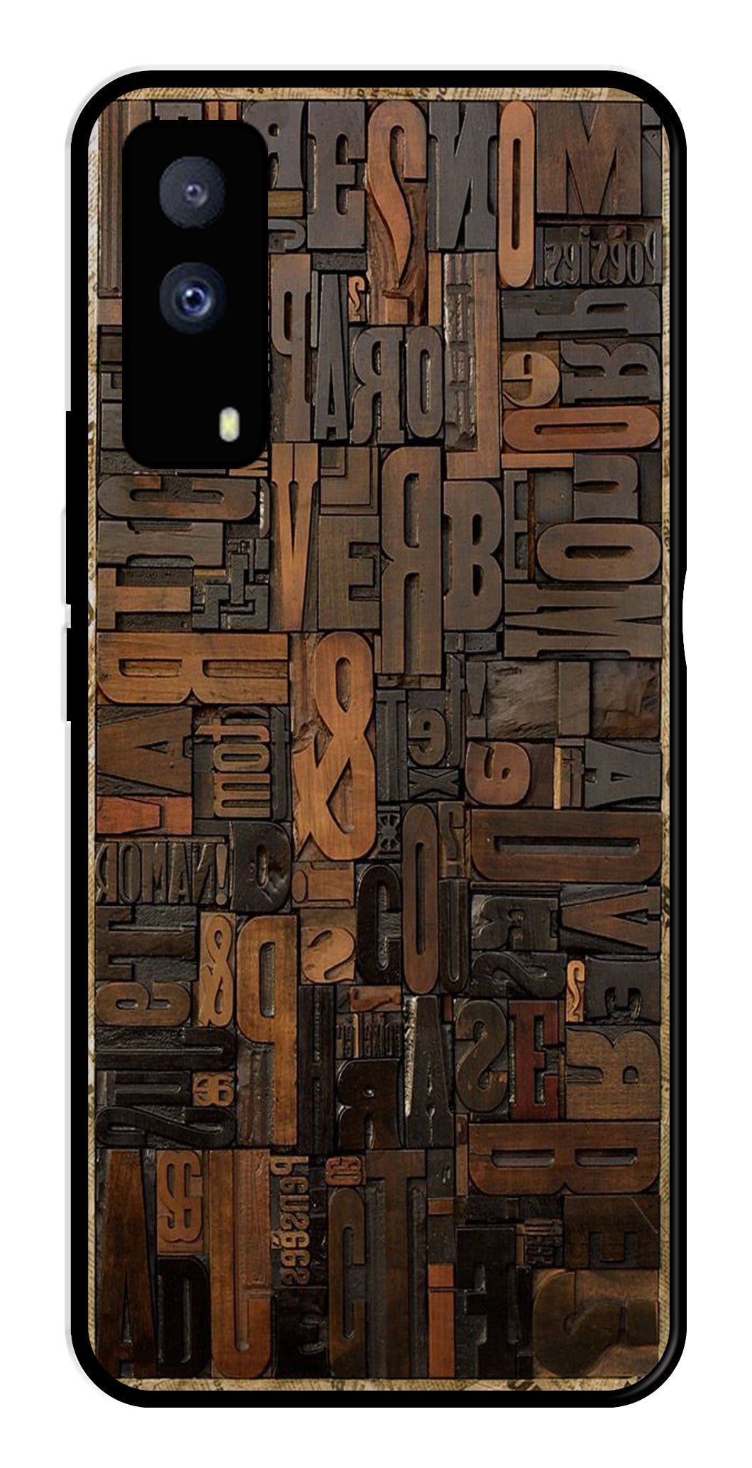 Alphabets Metal Mobile Case for iQOO Z5X 5G   (Design No -32)