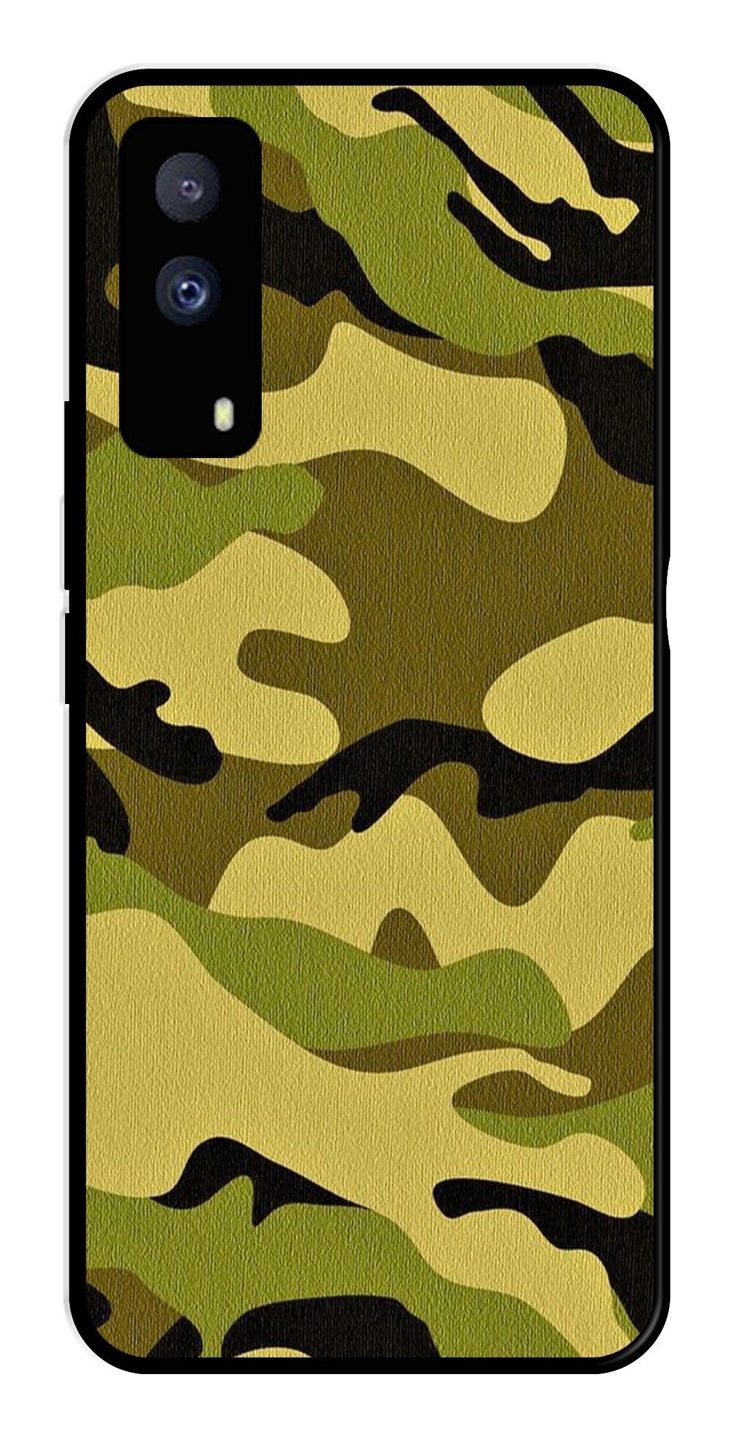 Army Pattern Metal Mobile Case for iQOO Z5X 5G   (Design No -35)