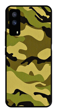 Army Pattern Metal Mobile Case for iQOO Z5X 5G