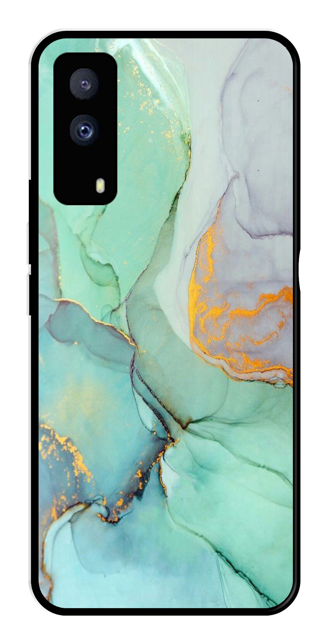 Marble Design Metal Mobile Case for iQOO Z5X 5G   (Design No -46)