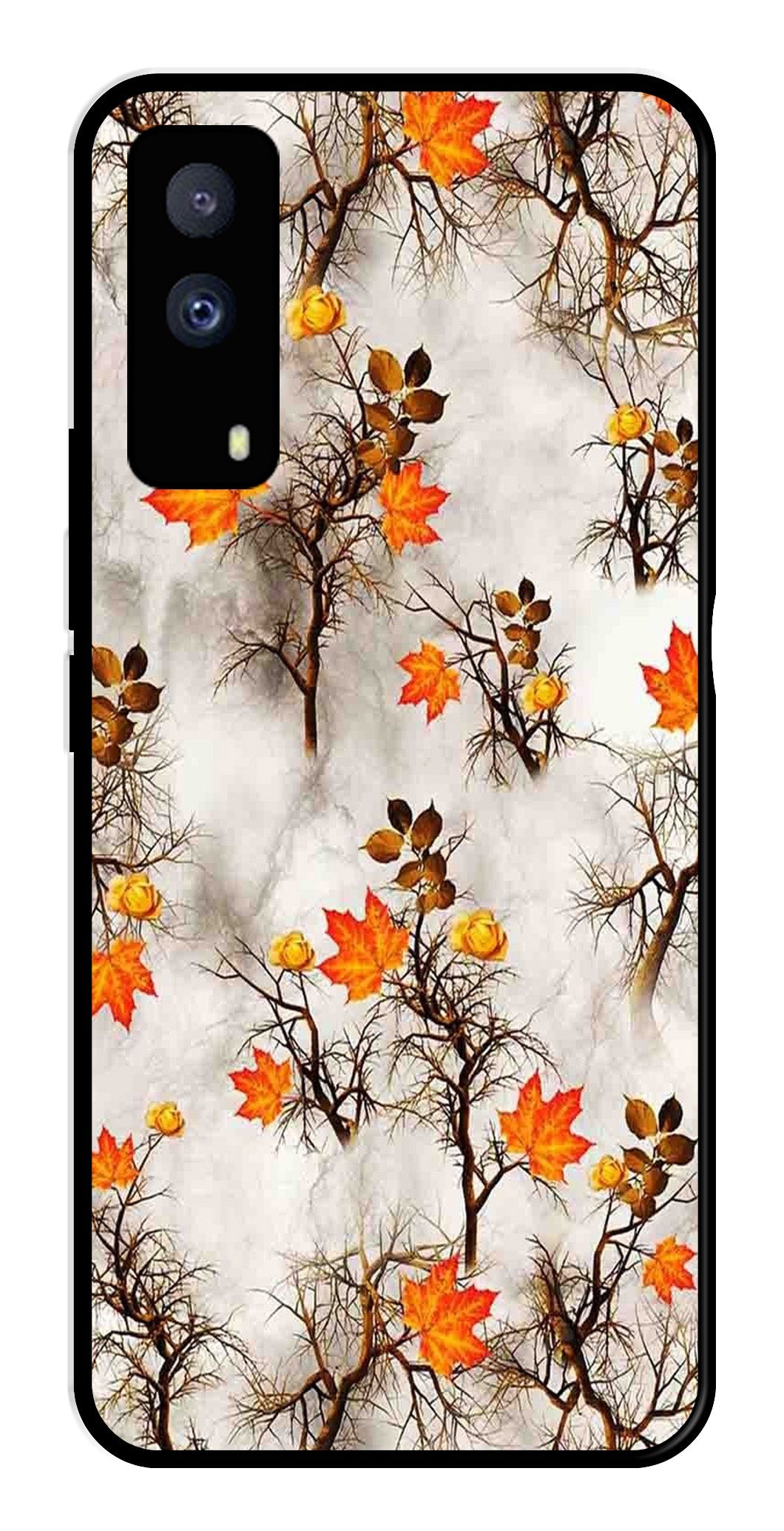 Autumn leaves Metal Mobile Case for iQOO Z5X 5G   (Design No -55)