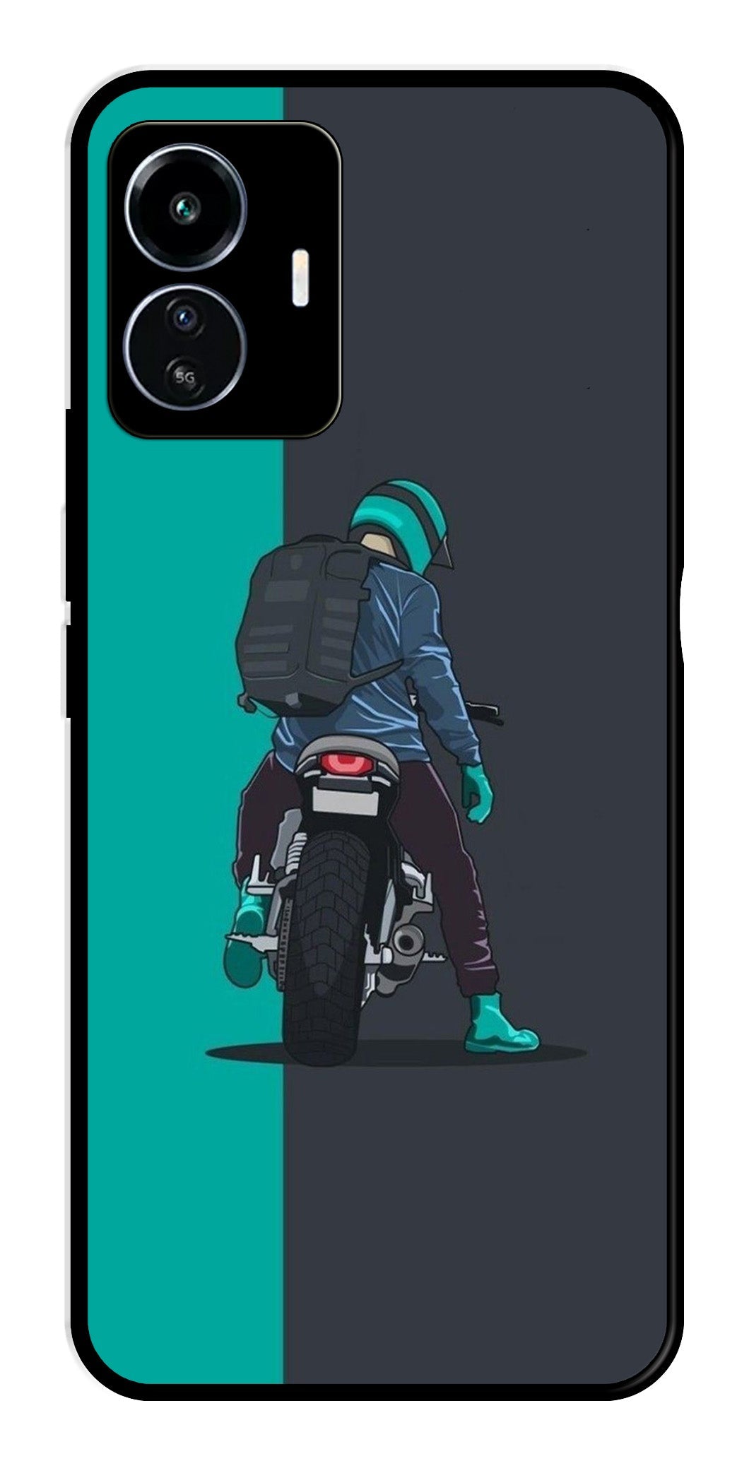 Bike Lover Metal Mobile Case for iQOO Z6 Lite   (Design No -05)