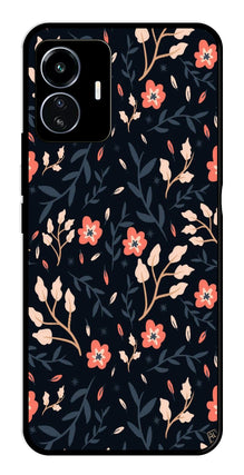 Floral Pattern Metal Mobile Case for iQOO Z6 Lite