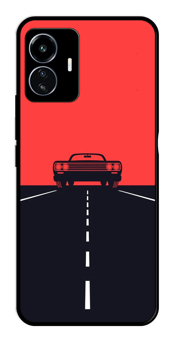 Car Lover Metal Mobile Case for iQOO Z6 Lite   (Design No -21)