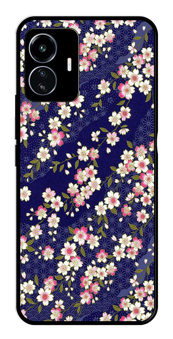 Flower Design Metal Mobile Case for iQOO Z6 Lite   (Design No -25)