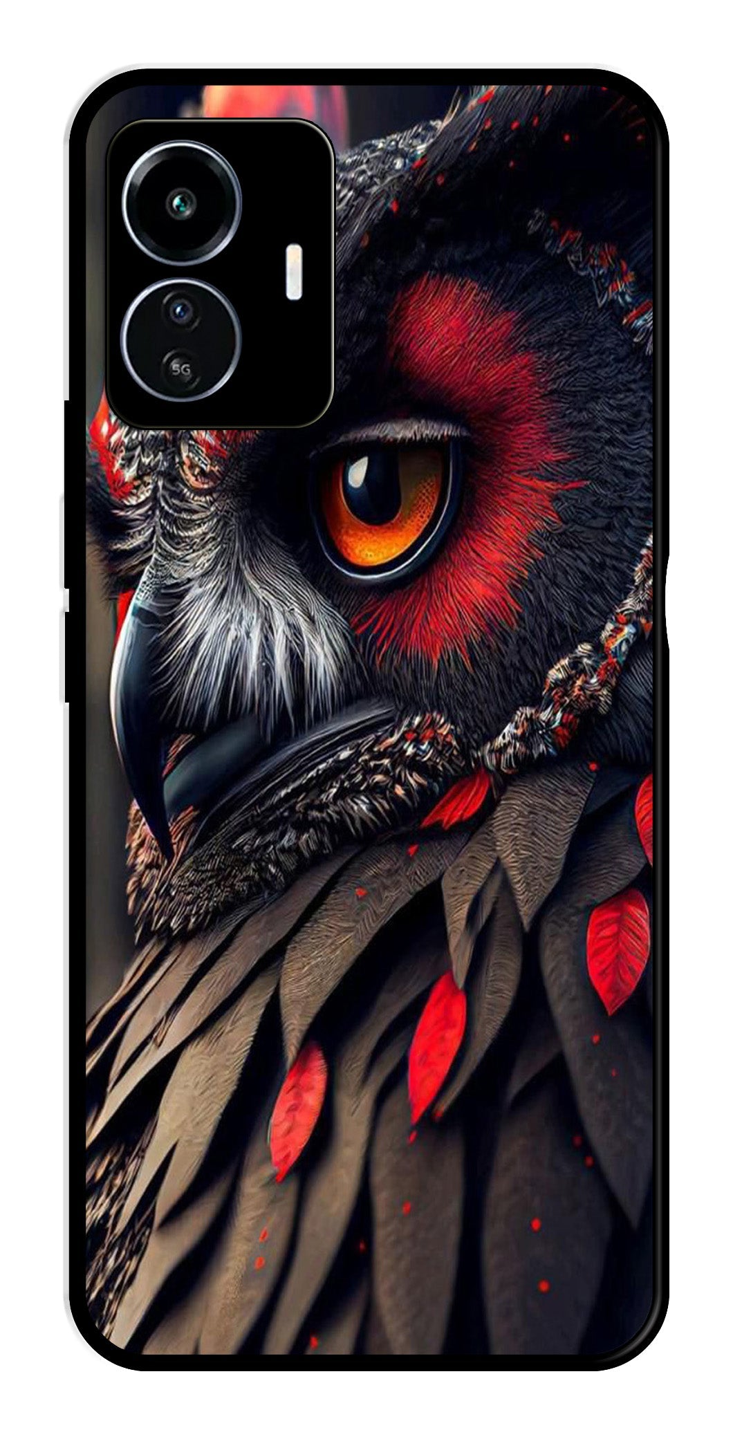 Owl Design Metal Mobile Case for iQOO Z6 Lite   (Design No -26)