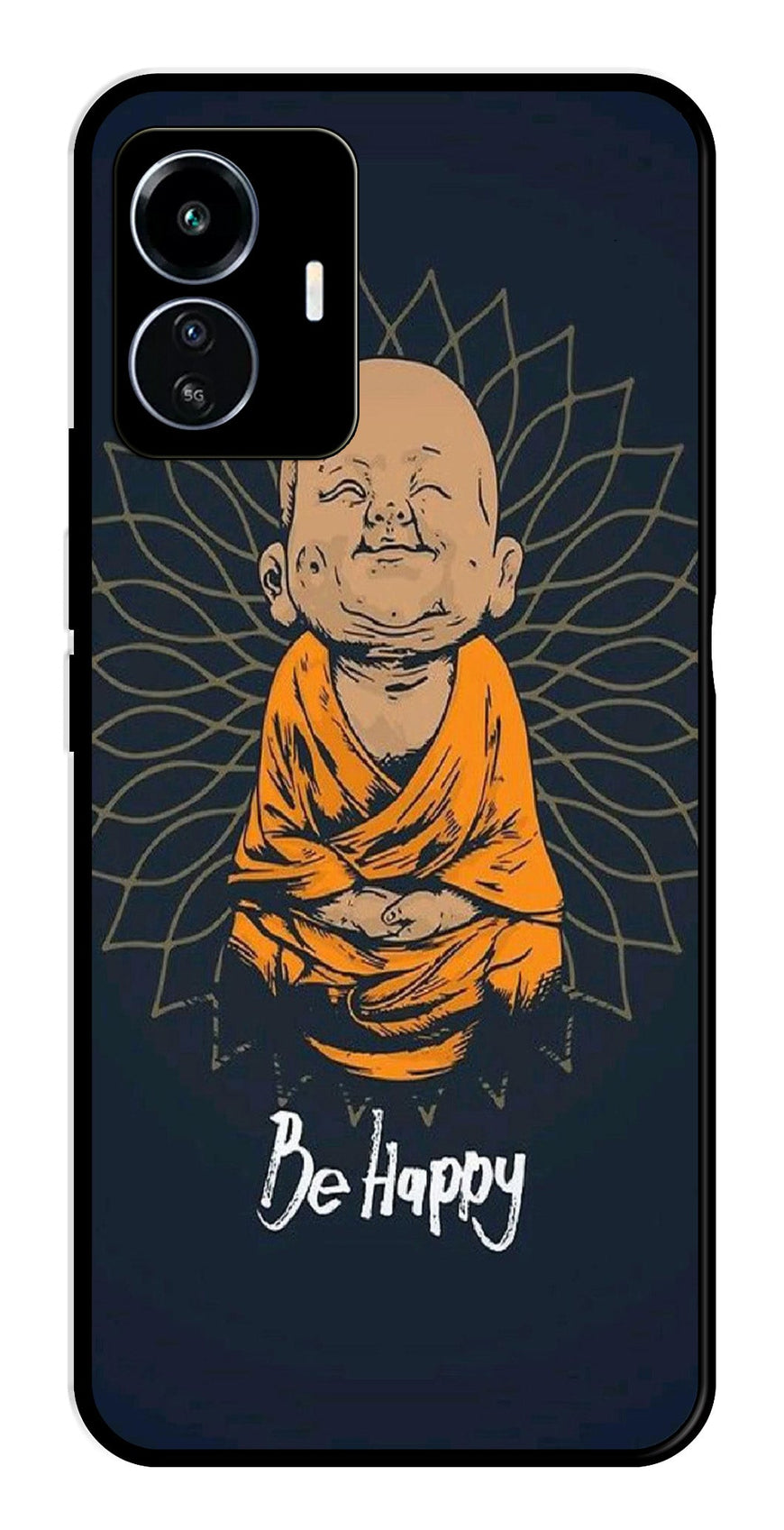 Be Happy Metal Mobile Case for iQOO Z6 Lite   (Design No -27)