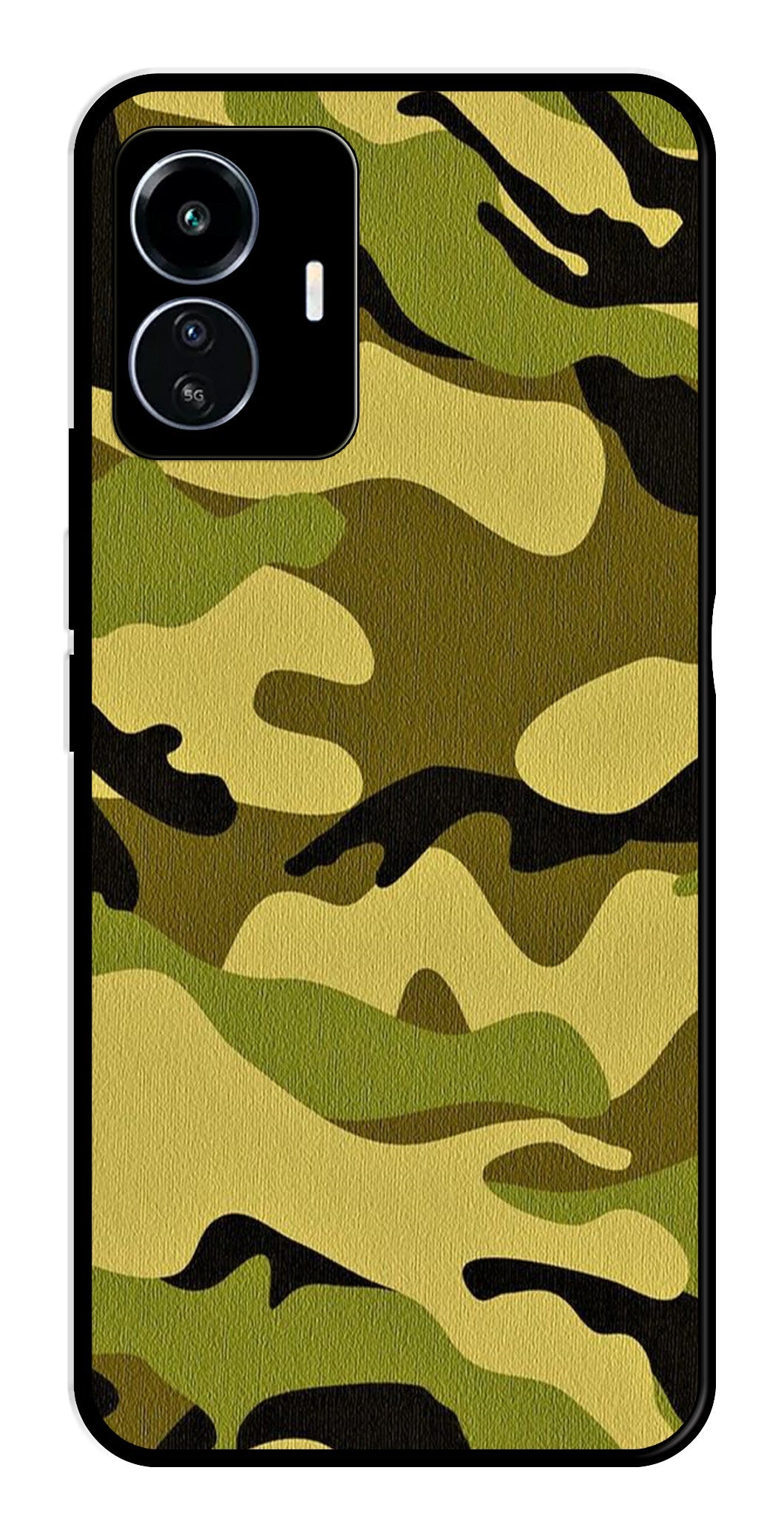 Army Pattern Metal Mobile Case for iQOO Z6 Lite   (Design No -35)