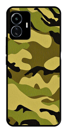 Army Pattern Metal Mobile Case for iQOO Z6 Lite